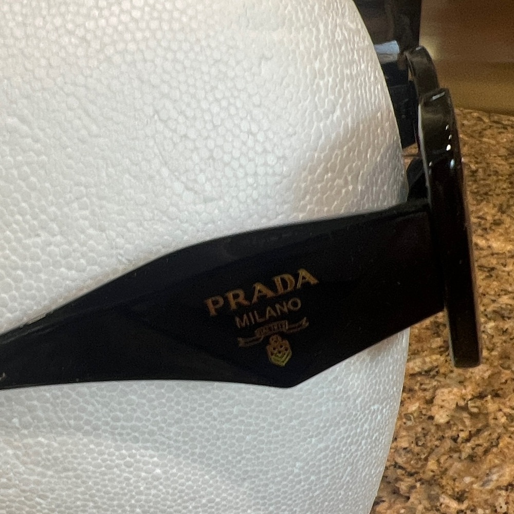 Prada cat eye style Black Rectangular Sunglasses … - image 4